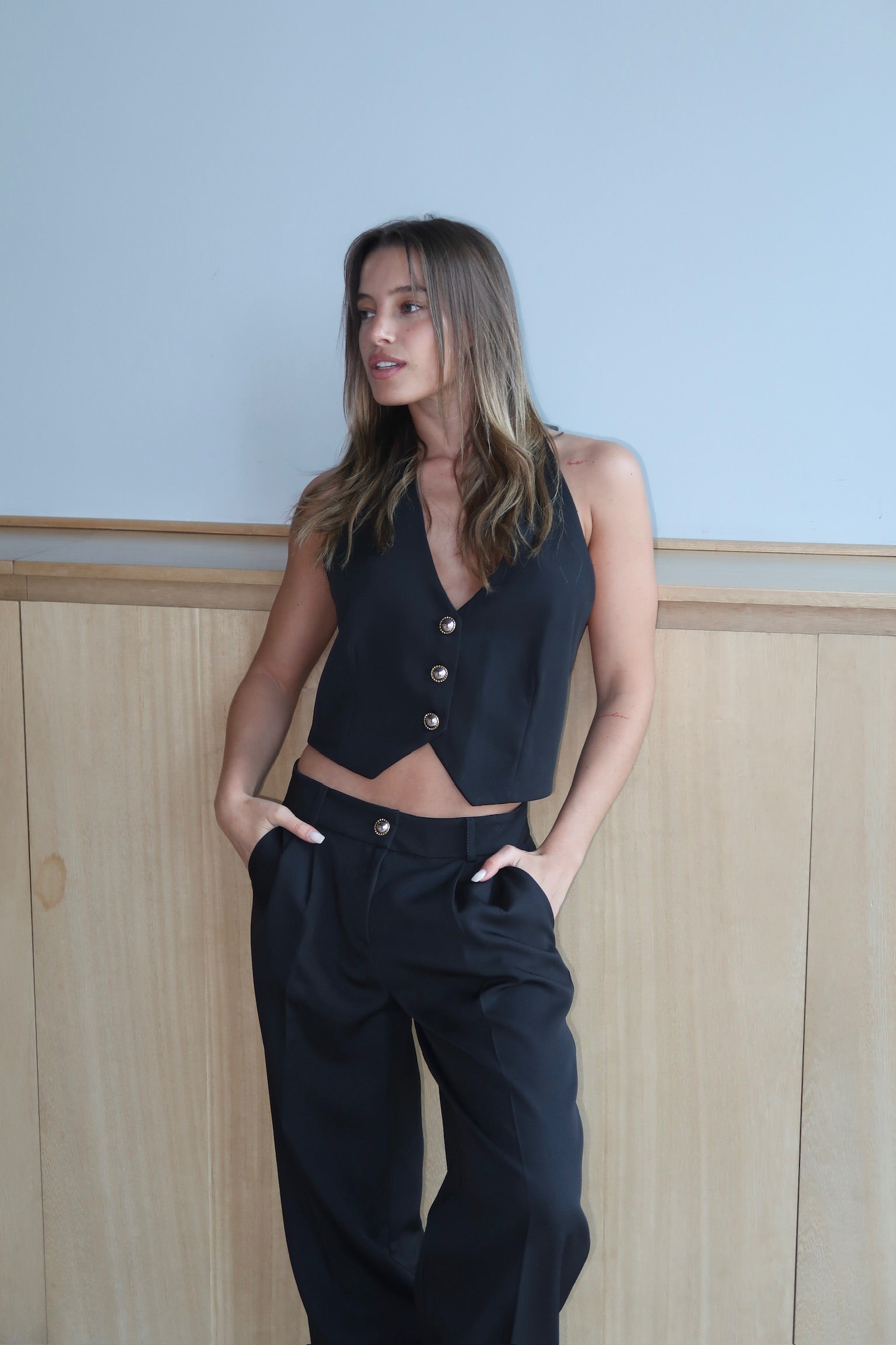 PANTALON SASTRERO ASTER NEGRO