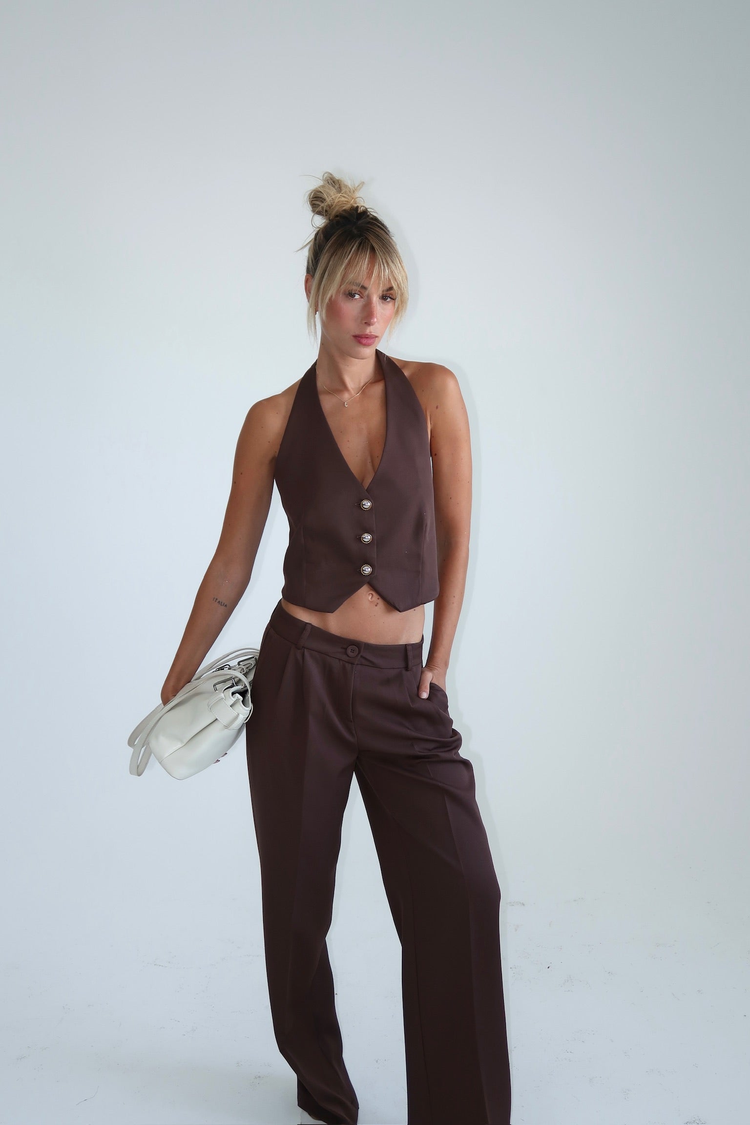 CHALECO SASTRERO CAMERON CHOCOLATE