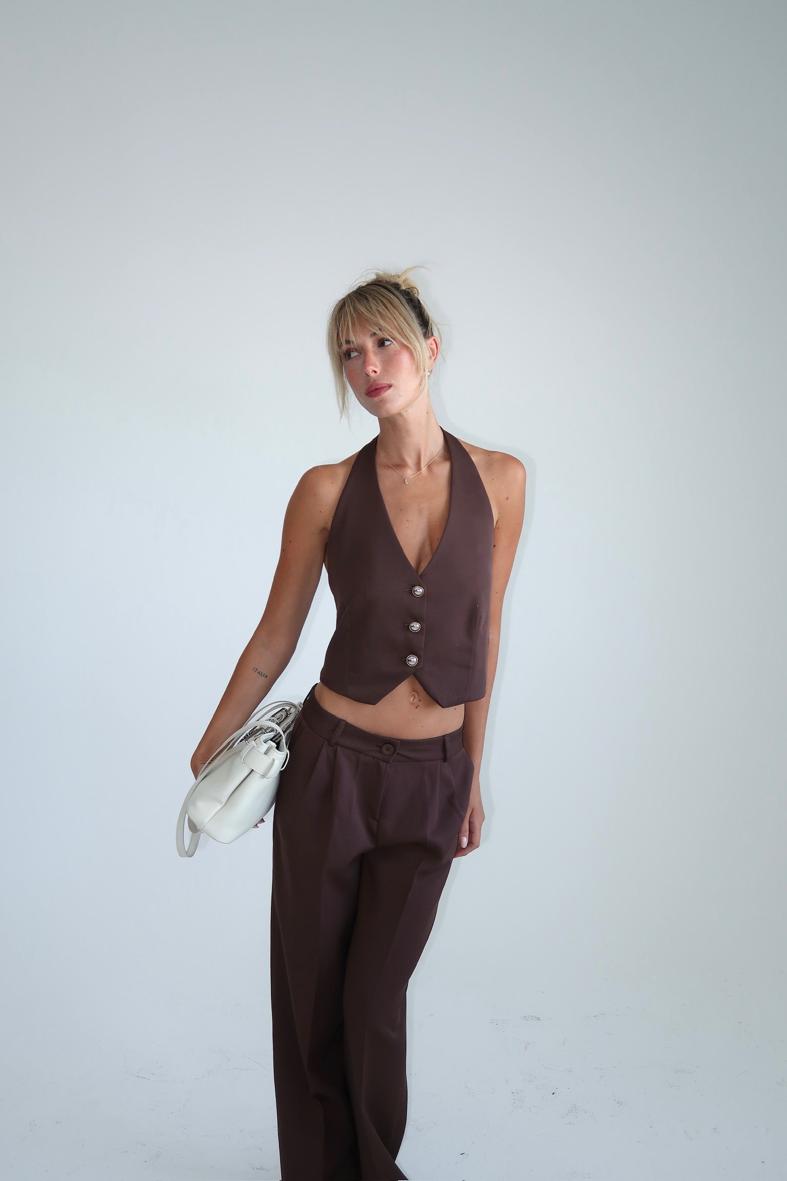 CHALECO SASTRERO CAMERON CHOCOLATE