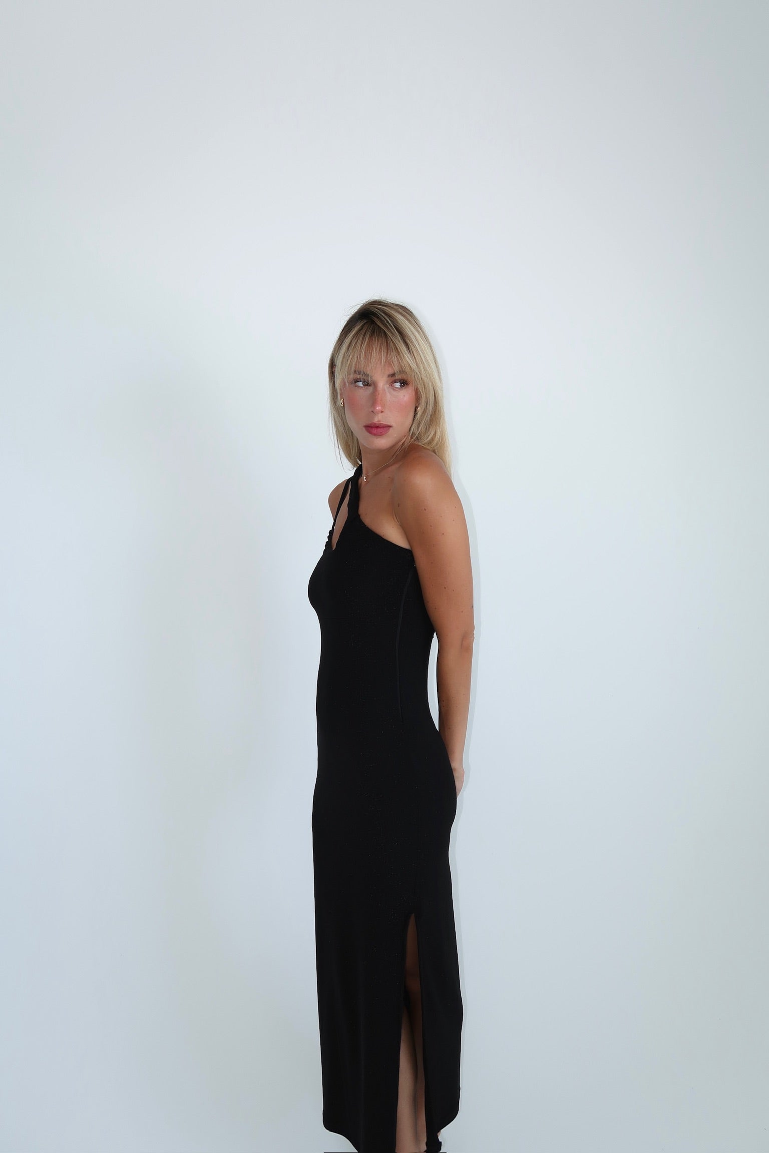 VESTIDO GRANATE NEGRO