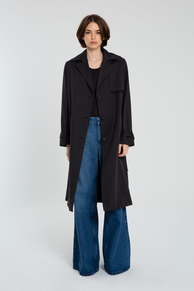 TRENCH AZABACHE NEGRO